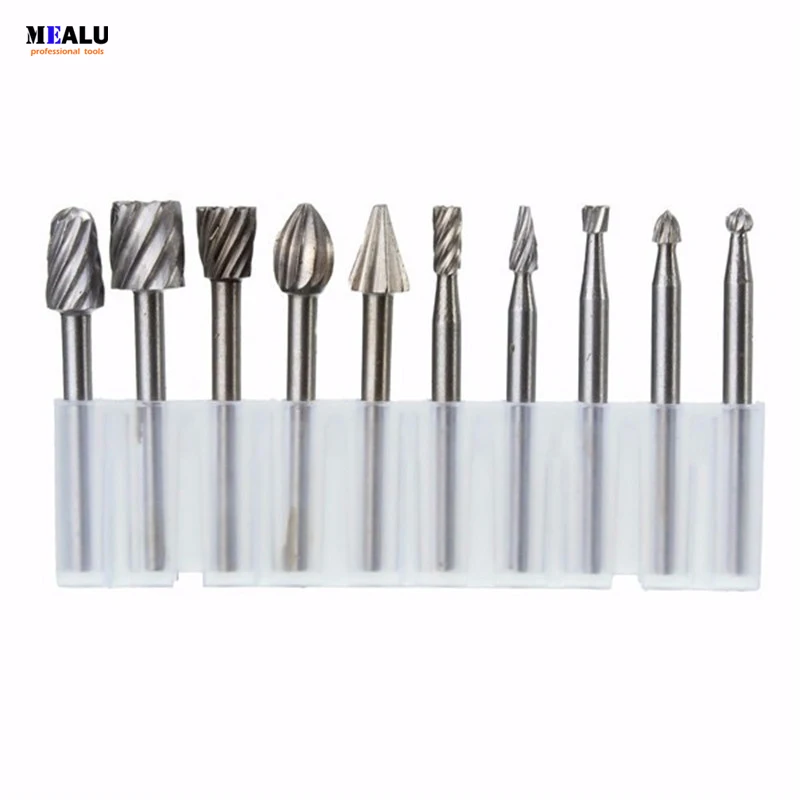 

10pcs 3.175mm HSS Routing Router Bits Burr Milling Cutter For Dremel And Rotary Engraving Machine Tools Accessories