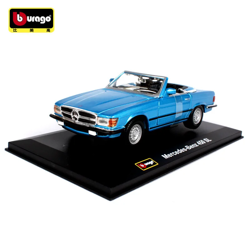 

Collectible 1:32 Die Cast Car Models Metal Static Vehicles Toys for Children mkd3 Vintage Cars Benz 1977 450 SL Bithday Gift