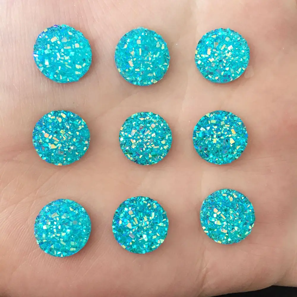 

DIY craft buttons 125PCS 14mm mineral surface flatback round resin home decoration K086*5