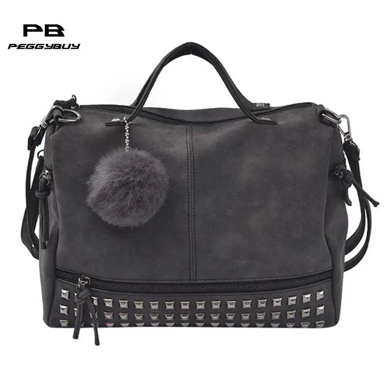 Модная женская сумка на плечо из мягкой кожи женская сумка винтажная сумка-мессенджер мотоциклетная сумка через плечо Hair Ball кошельки Bolsas
