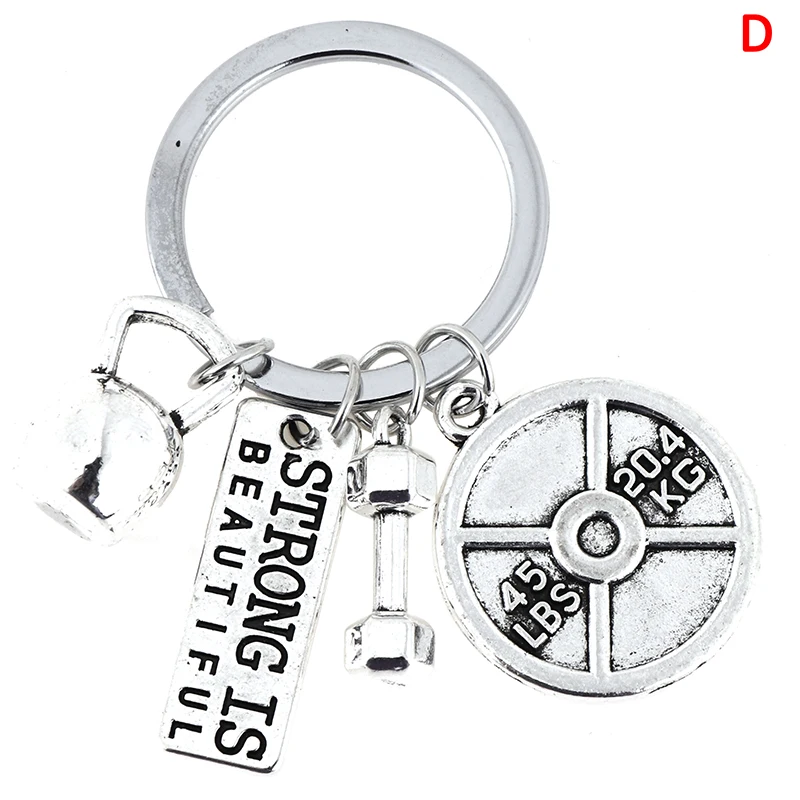 1pc Dumbbell Barbell Pendant Keyrings Fashion Fitness Gym Keychain Sport Accessories