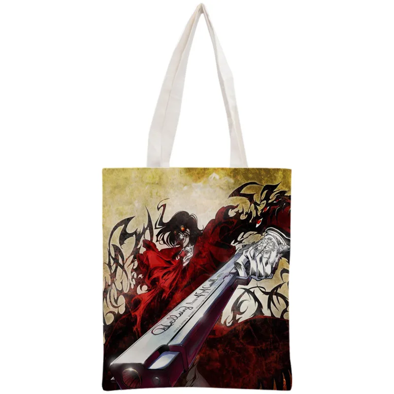 

Custom Hellsing Tote Bag Reusable Handbag Women Shoulder Foldable Canvas Shopping Bags Customize your image