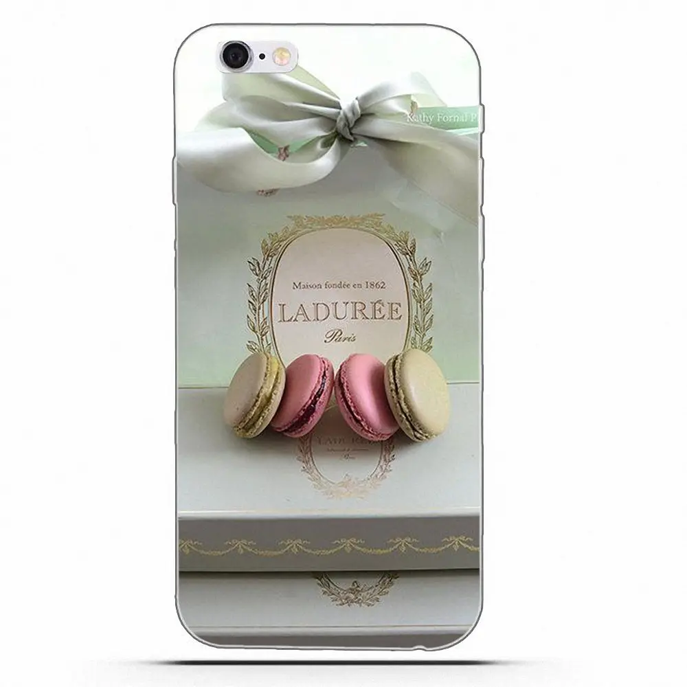 Wexoeq TPU Shell For Apple iPhone 4 4S 5 5C 5S SE 6 6S 7 8 Plus X Paris Laduree Macaron