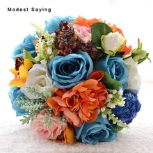 Романтические Искусственные цветы розы свадебные букеты бутоньерки бутоньерка на запястье для подружки невесты Свадебные аксессуары, букеты