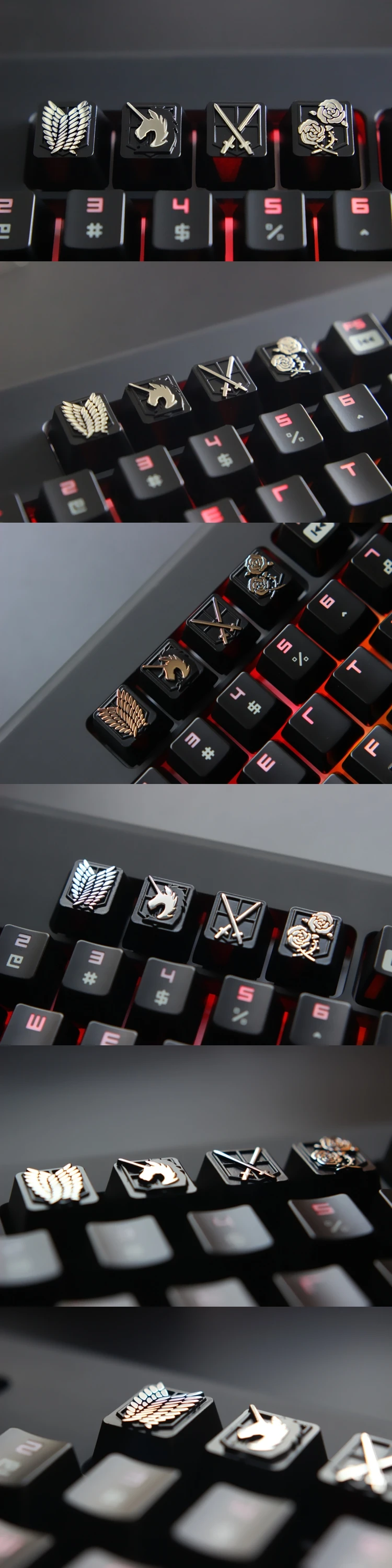 Keycap anime ataque em titan zinco-teclado mecânico