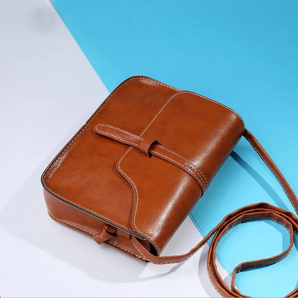 

New Fashion Casual Vintage Women Bag PU Leather CrossBody Shoulder Messenger Bag Female Bags