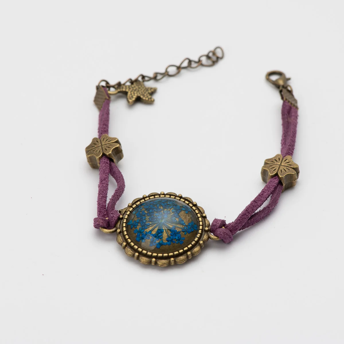 Винтажные браслеты ручной работы в форме цветка из стекла, Этнические браслеты в стиле бохо, браслеты для женщин, подарок, ювелирные изделия DIY# GY566 - Окраска металла: GY571