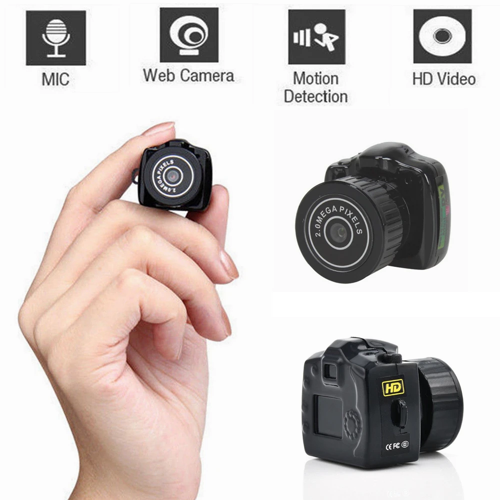 

Y2000 Portable Micro Mini Camera 720P HD Video Audio Recorder Body Cam with Microphone DV DVR Security Secret Nanny Camcorder