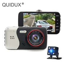 QUIDUX del Precipitare Della Macchina Fotografica 4 “IPS Full HD 1296 p ADAS Dual Lens 170 gradi di angolo WDR 1080 p Auto video Recorder Cancelliere Rilevare Dvr