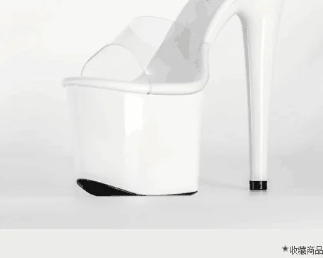 

Women Luxury Shoes Fashion Boho Sandals Ladies Pink High Heel Women PVC Transparent Platform Sandals 17cm Nightclub