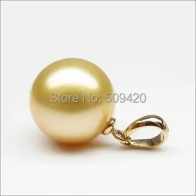 

Wholesale>>AAA+ 16mm PERFECT ROUND SOUTH SEA golden Shell Pearl Pendant new