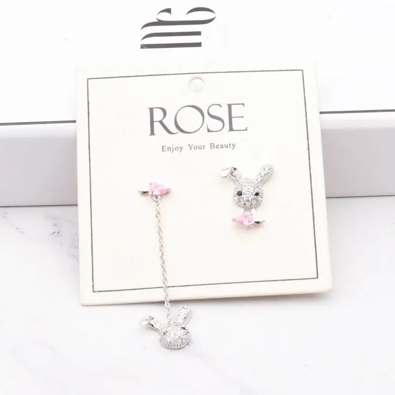 MENGJIQIAO-2018-New-Lovely-Rabbit-Pendant-Asymmetry-Earrings-For-Girls-Shiny-Cubic-Zircon-Micro-Pave-Cute