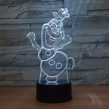 

7 color Snowman 3D night light LED lamp three - dimensional bedside lamp 1384