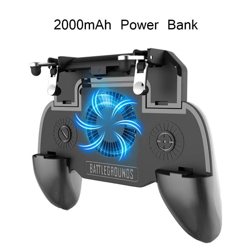 2000mAh Power Bank Беспроводной джойстик геймпад для Pubg L1R1 Shooter Firestick телефон геймпад мобильный игровой контроллер для Android с держателем кулер - Цвет: 2000mAh Power Bank