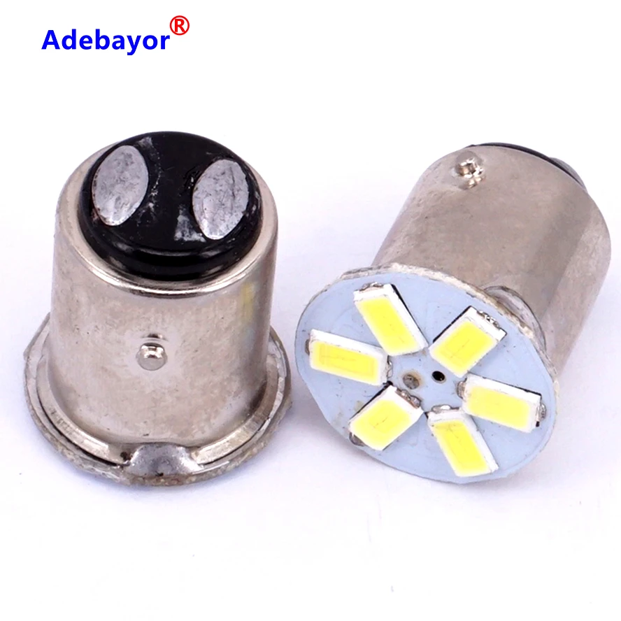 10X1157 baY15d P21/4 W 5630 SMD 6 светодиодный P21/5 Вт автомобильный боковой хвост стояночный тормоз двойной контакт лампочки лампы белого цвета