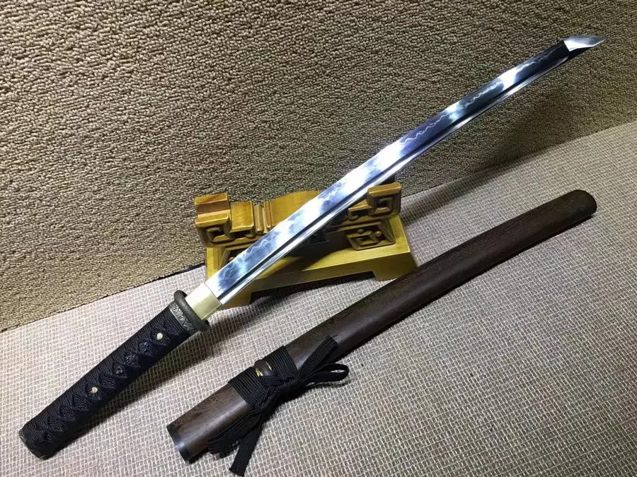 High Quality Japanese Rosewood T10 Clay Tempered Chokuto Wakizashi