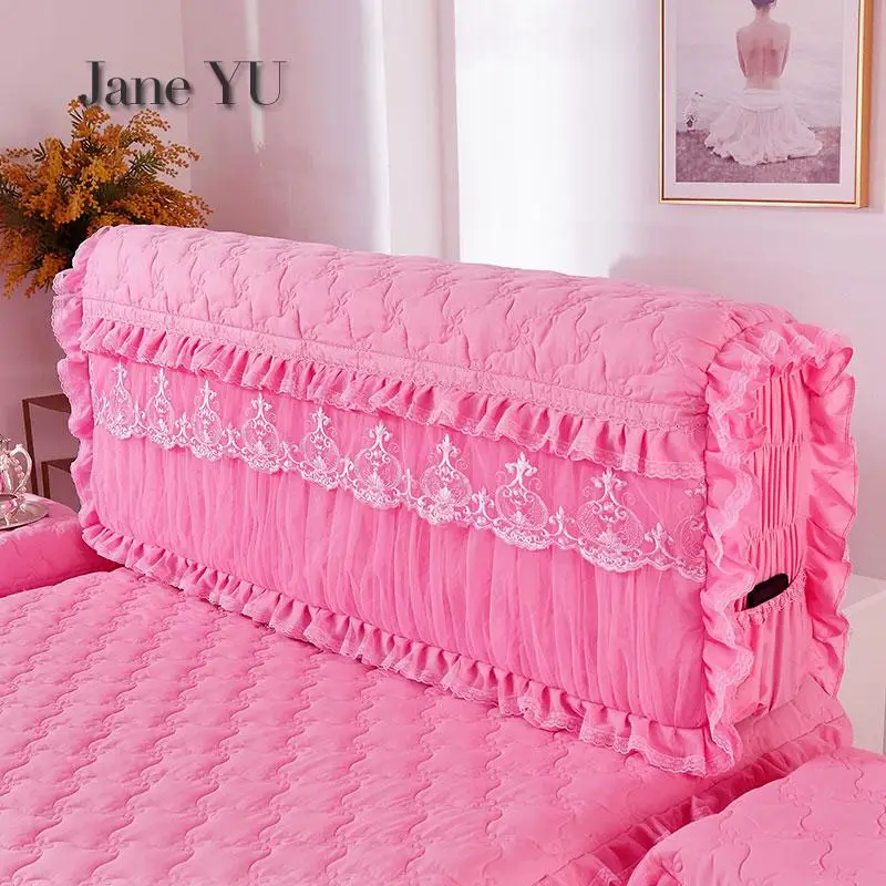 

JaneYU Thickened Princess Full Soft Bedside Cover Simple Bedside Dust-proof Cushion Protective Cover