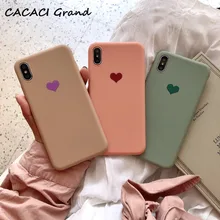 Cute Etui Love Heart Soft TPU Silicone Cases for iPhone X 10 Phone Case For iPhone 6s 6 8 7 Plus XS Max XR Coque Matte Fundas