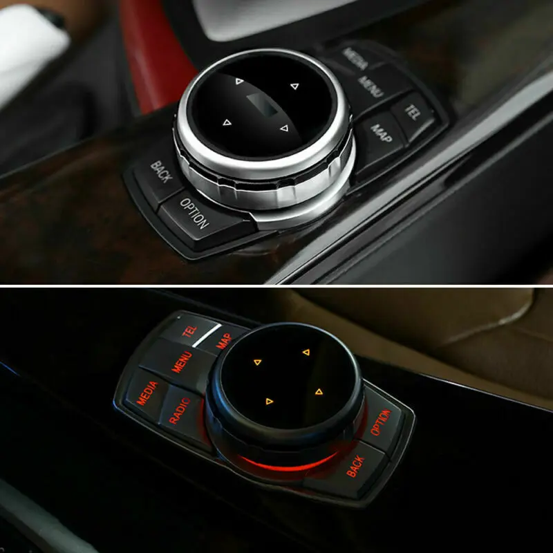 

BBQ@FUKA Car Multi-Media Control Button Knob Cover For BMW 1/3/5/7Series E90 F10 320i 640i 650i M2 M4 M3 M6 X1 X4 X5 X6 car trim