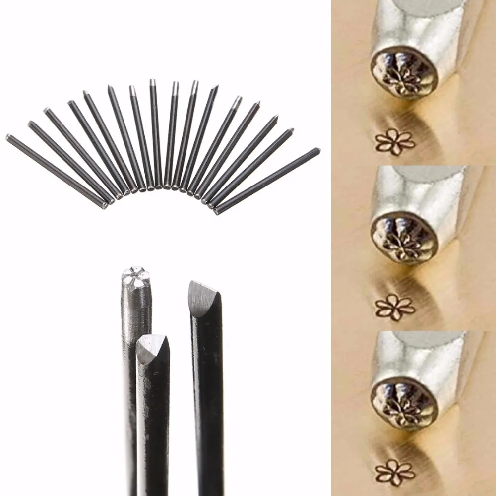 16pcs/lot Assorted Flower Punches For Jewelry Flower Punch Steel Stamp