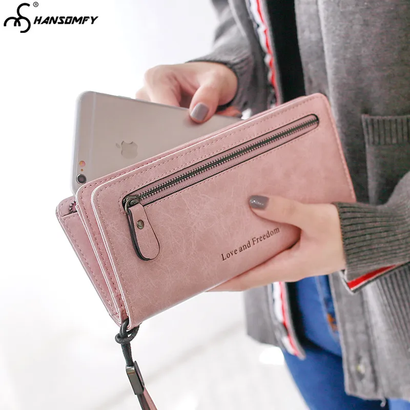 

2018 new Women's hand wallet female long section card holder coins purse small fresh student zipper multi-function wallets