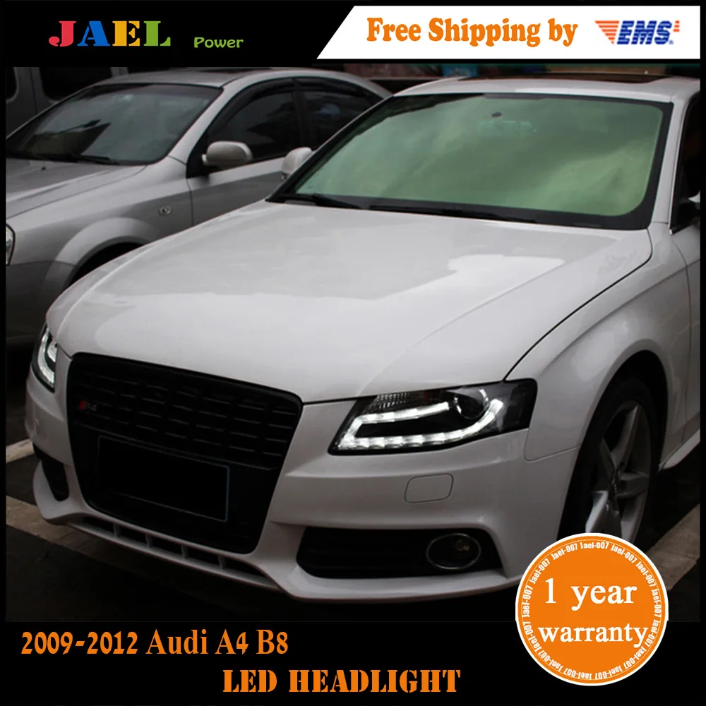 JAEL Автомобиль Стайлинг для Audi A4 B8 фары 2009-2012 A4L светодиодный светодиодные дневные ходовые огни на передних фарах Биксеноновые линзы