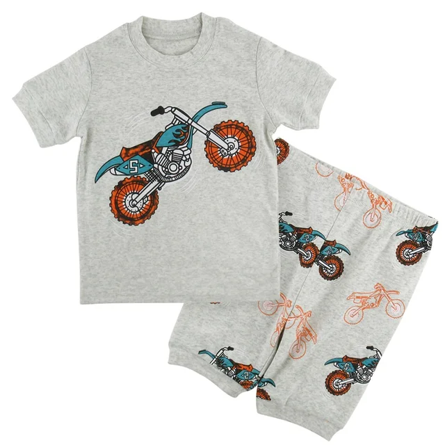 Enfants Garcons Pyjama Ensemble Enfant En Bas Age Moto Pyjama Bebe Ete A Manches Courtes Coton Pyjamas Enfant Dessin Anime Moto Vetements De Nuit Aliexpress