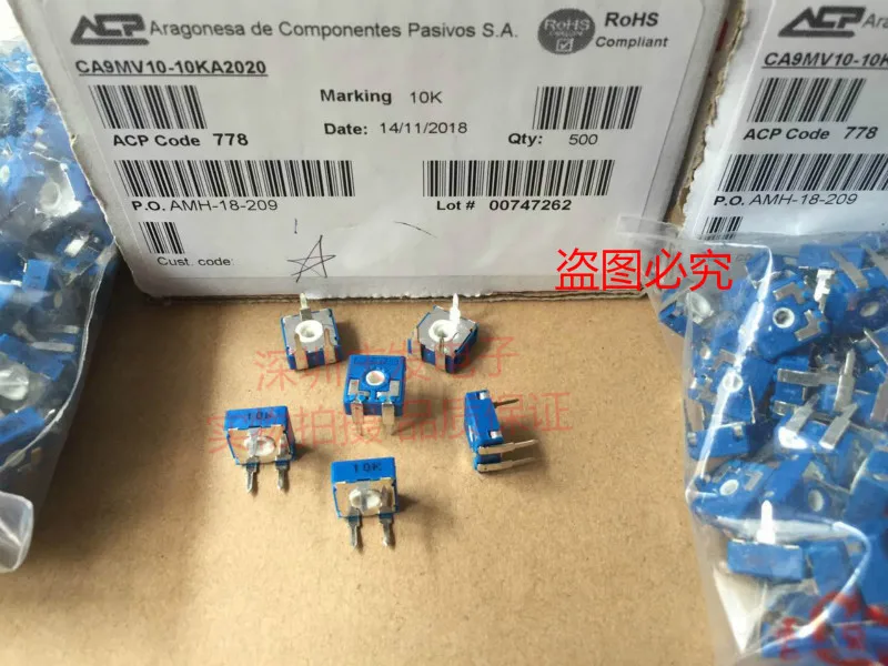 

Original new 100% Spain import CA9MV10-10KA2020 10K horizontal trimming potentiometer adjustable resistance 10*10 (SWITCH)