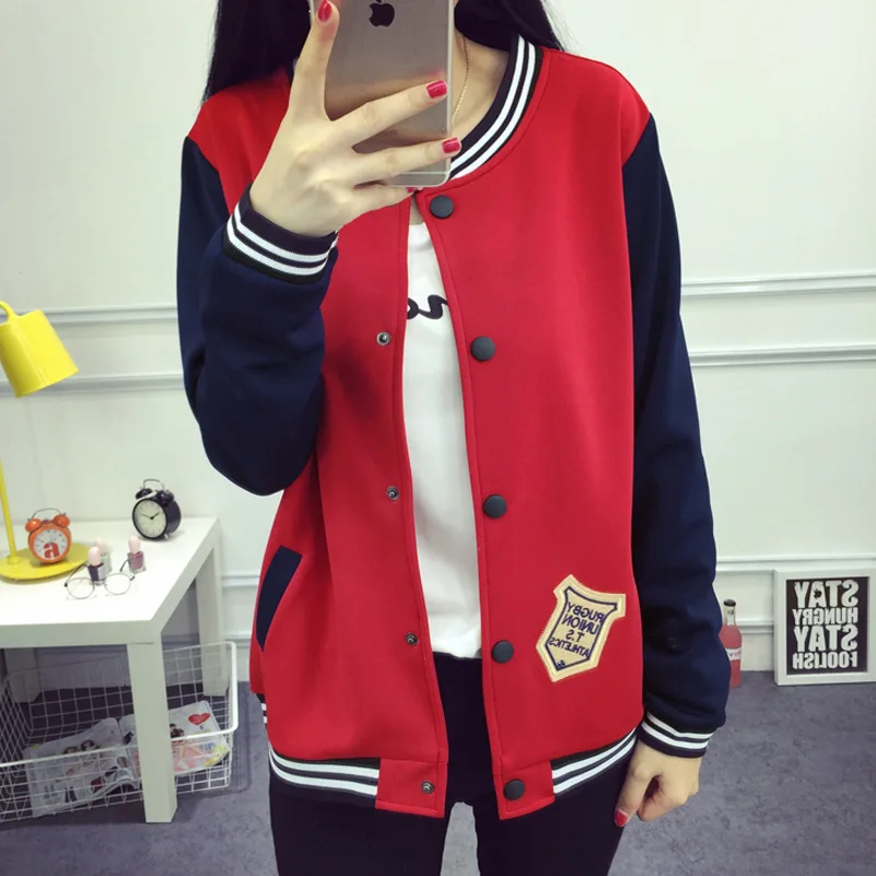 incredible New Women Baseball Jacket Coat Long Sleeve Coat Feminina Baseball Tops hoodies Plus Size 5XL Outwea