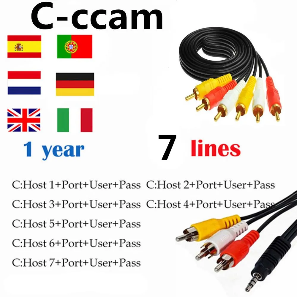 ##BUY 1 Year Europe cccam cline for Spain Sweden Germany Poland Portugal lines IKS Receptor share server HD DVB S2 C line via USB Wifi