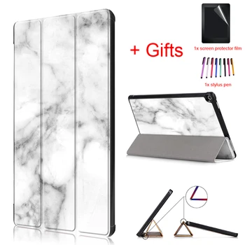 

Ultra Slim Case for Amazon Kindle Fire HD 10 2017 New 10.1" Tablet PU Leather Smart Magnet Protective Cover Funda +Film+Pen