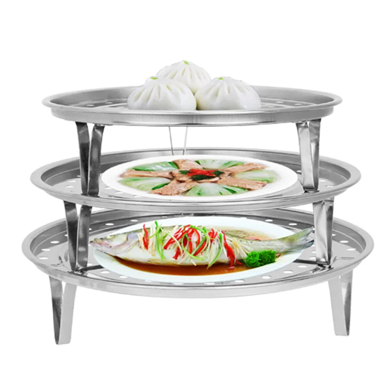 Plateau rond pour cuiseur vapeur 20/22/24/26cm, ustensile de cuisine, en acier inoxydable, à trois pieds, pour boulettes