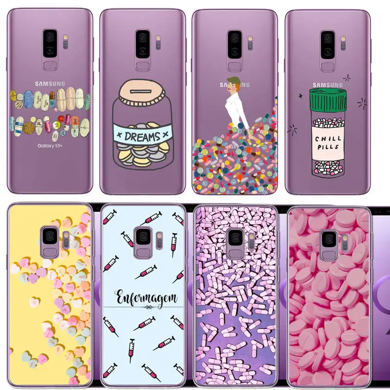 Cute cartoon pill Pills Bottle soft silicone TPU Phone Case cover For
