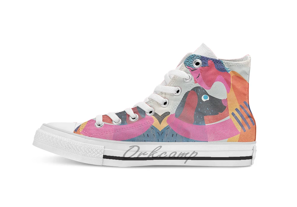 

Dogs Love Unisex High Top Canvas flat Casual Custom shoes Drop Shipping