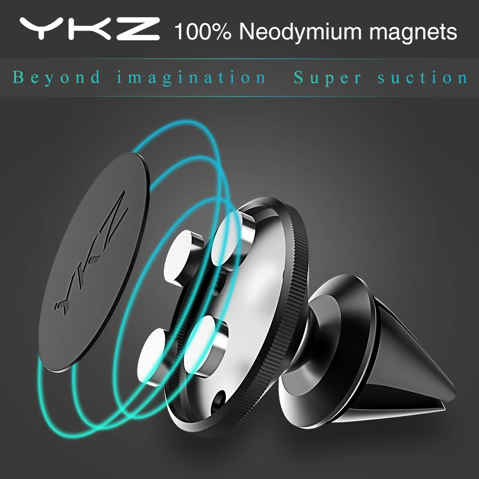 YKZ Car Phone Holder Dashboard Magnetic 360 Degree Universal Air Vent Mount Phone Stand Holder for iPhone Samsung Xiaomi   (2)