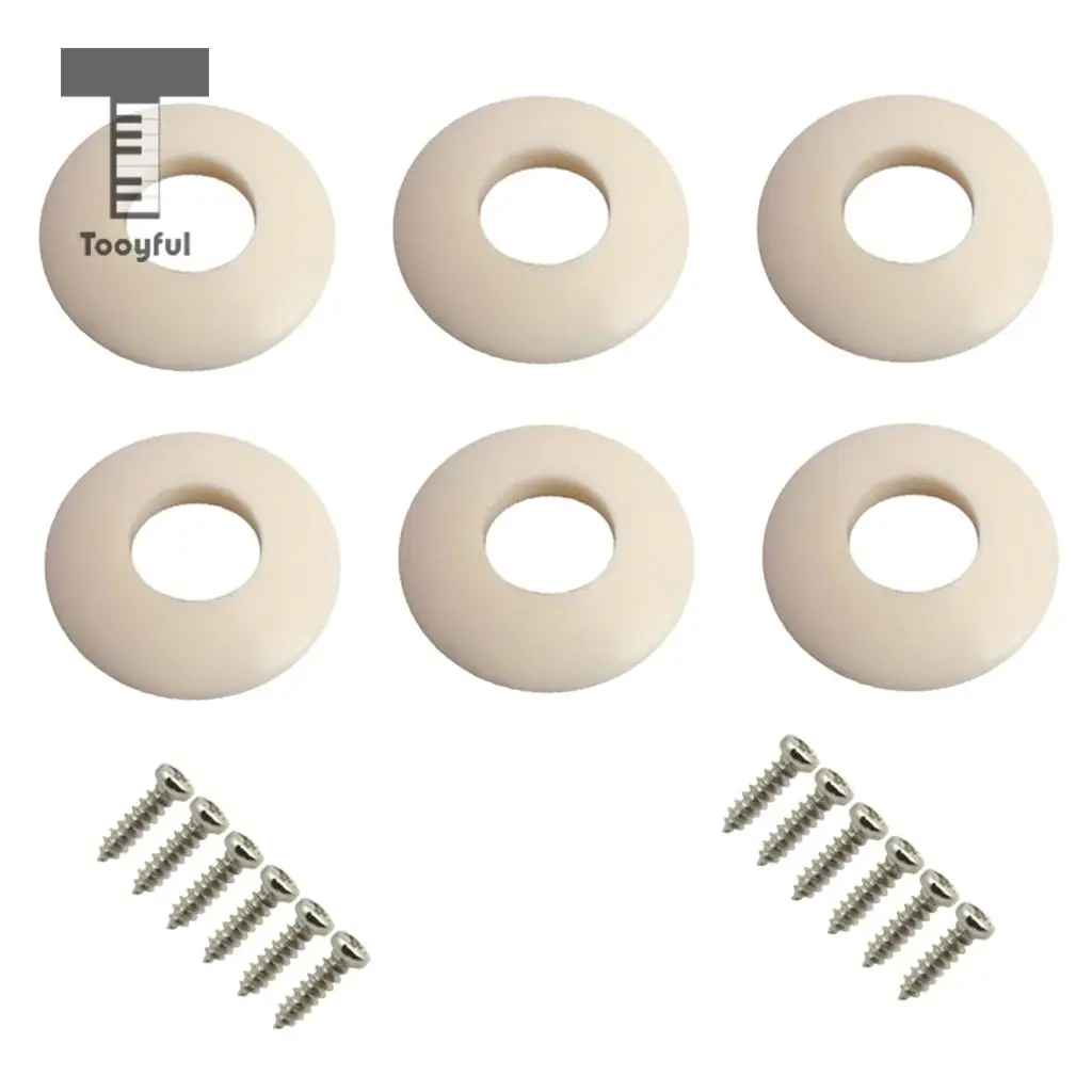 

Tooyful 6pcs White Plastic Ferrules Washers Gasket for Open Gear Semiclosed Tuning Pegs Keys