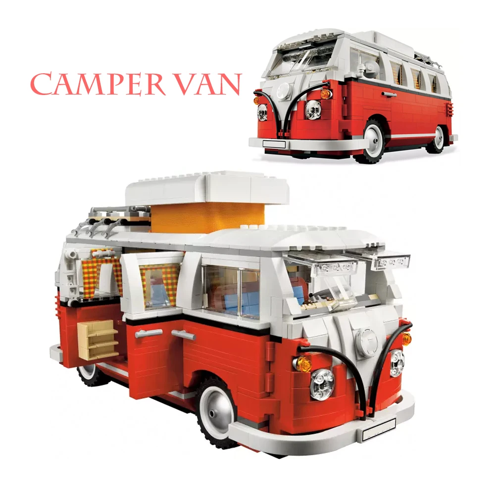 

Fit Ideas 10220 The T1 Camper Van Car Set 1334pcs Model Building Blocks bricks kits Toys for Children education gifts