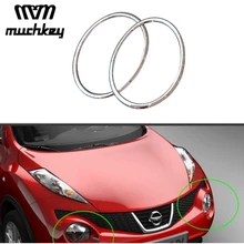 Автомобиль голове стиль лампа передний бампер фар кольцо Накладка для Nissan Juke 2010-2014 ABS Chrome Авто Интимные аксессуары 2 шт. комплект
