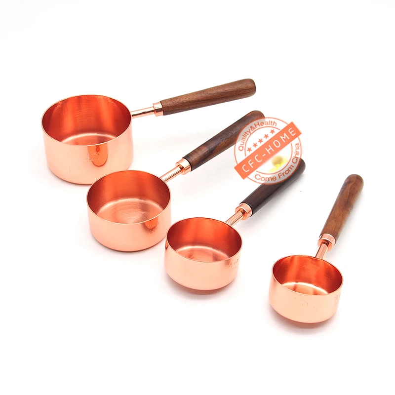Copper Stainless Steel Measuring Cups, Set of 4