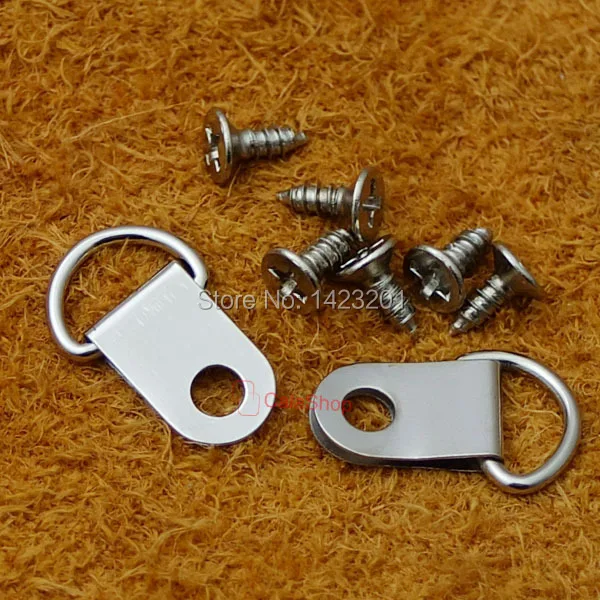 10mm 3/8" 100 pcs / Lot D-Ring Picture Frame Hanger Screws Small Strap F181F3 Free Shipping | Дом и сад