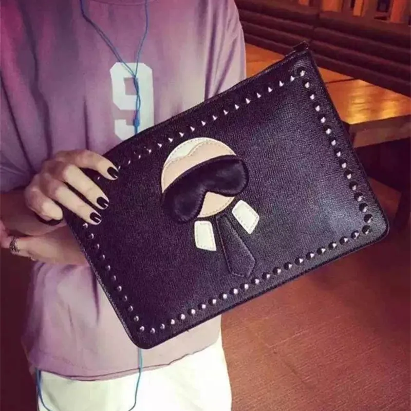 

2018 A Rushed Day Clutches Polyester Unisex Korean Version Of New Handbags On Behalf Of Rivet Bag Hand Crossbody Wallet 21042