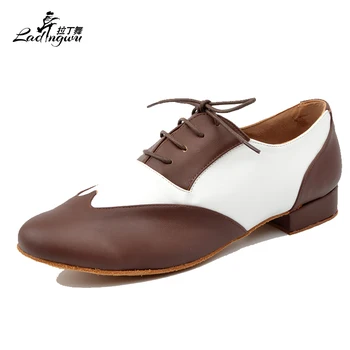 

Ladingwu Free Shipping New Brand Modern Men's Ballroom Tango Waltz Latin Dance Shoes Microfiber Synthetic Leather Heel 2.5/4.5cm