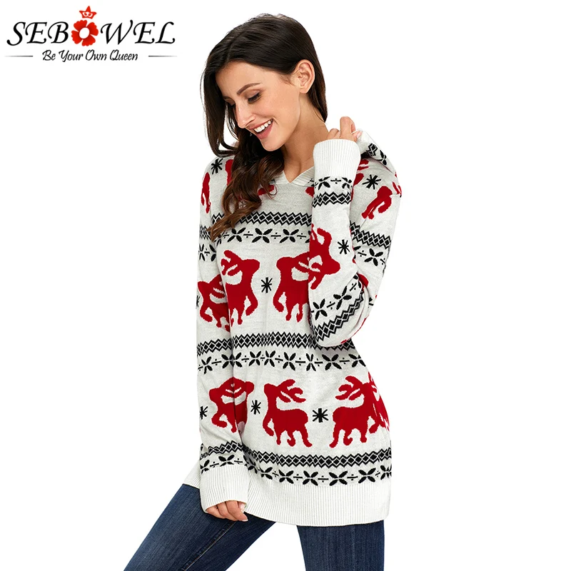 Cute-Christmas-Reindeer-Knit-White-Hooded-Sweater-LC27785-1-4 