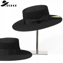 Фетровая шляпа унисекс из шерсти для мужчин и женщин, классическая шляпа со свининой и бантиком в английском стиле, шерстяная фетровая шляпа для церкви, новинка, Осень-зима