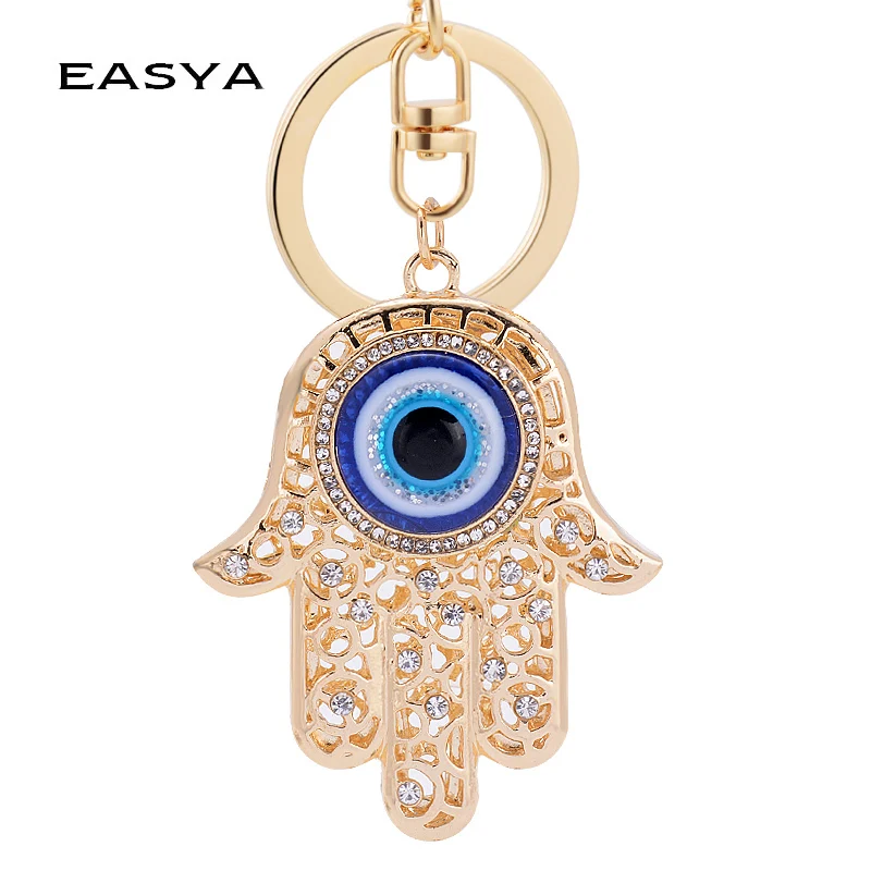 

EASYA Hand Evil Eye Lucky Charm Amulet Hamsa Keychains Bag Pendant R Keychains Key Ring Key Holder For Women Girls