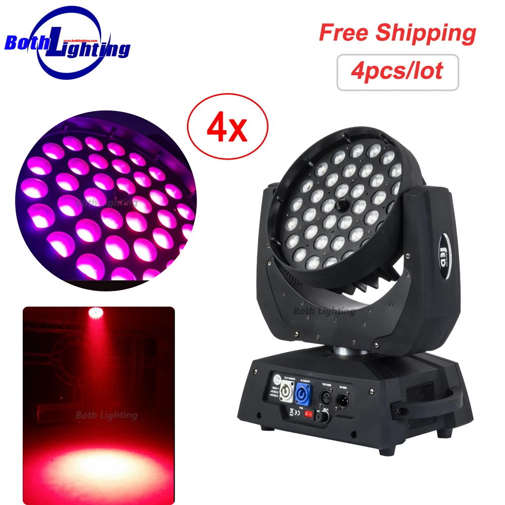 LED Wash Mini Moving Head Light 36X10W RGBW 4in1 moving head with zoom wash for DJ Stage Lighting Party Disco | Лампы и освещение