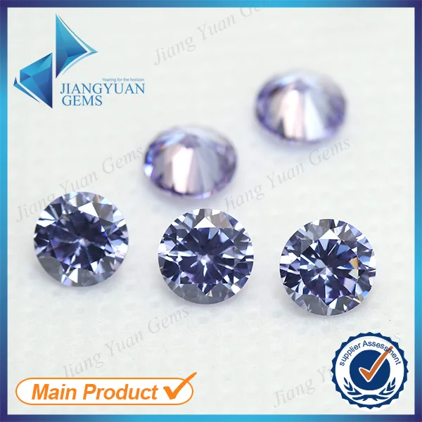 

50pcs 5A 0.8-16mm Lavander Color Loose Cubic Zirconia CZ Stone Round Shape European Machine Cut Synthetic Gemstone