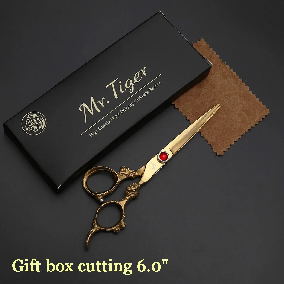 Высококачественные ножницы для стрижки волос, Профессиональные парикмахерские ножницы, профессиональные ножницы для стрижки волос, набор ножниц 5,5 6,0 - Цвет: gift box cutting