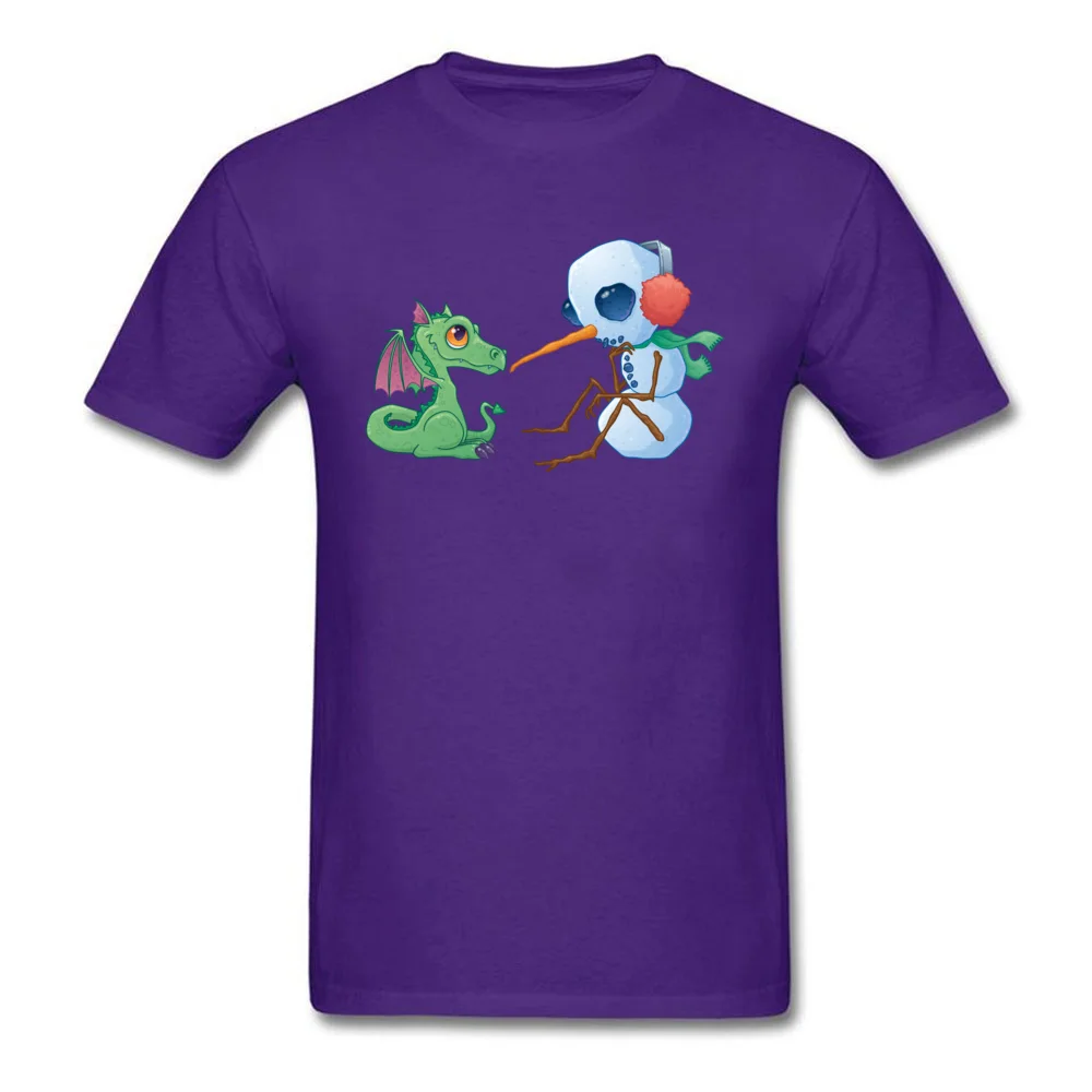 Brand New Men T-Shirt Crew Neck Short Sleeve 100% Cotton Fabric Snowman and Dragon Tops Shirt Europe T-Shirt Top Quality Snowman and Dragon purple