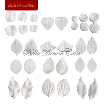 

12 Kinds of Different Leaves Petal Silicone Veiner Mold Fondant Sugarcraft Decorating Moulds Cake Tool Bakeware Tools